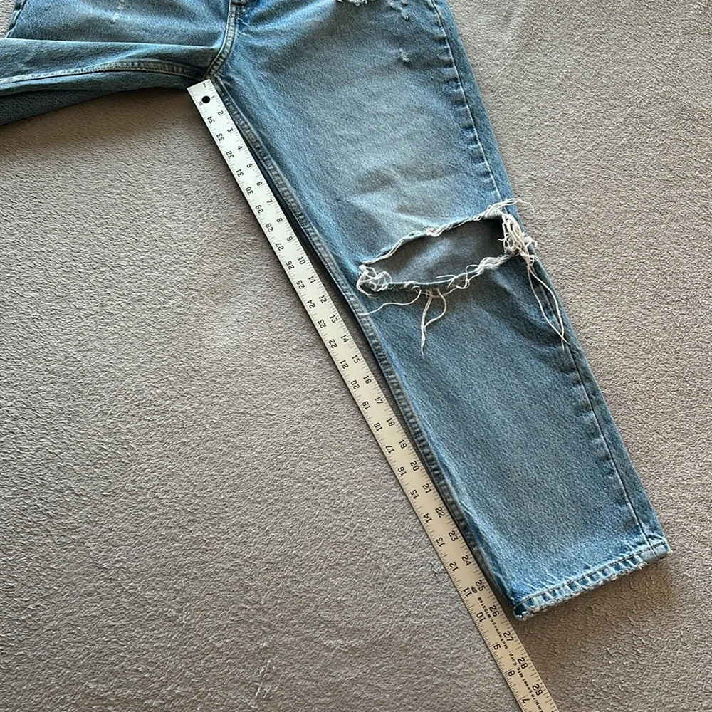Zara | Women’s Straight Leg Distressed Denim Jeans - Size 10 Ripped Casual - Picture 6 of 9